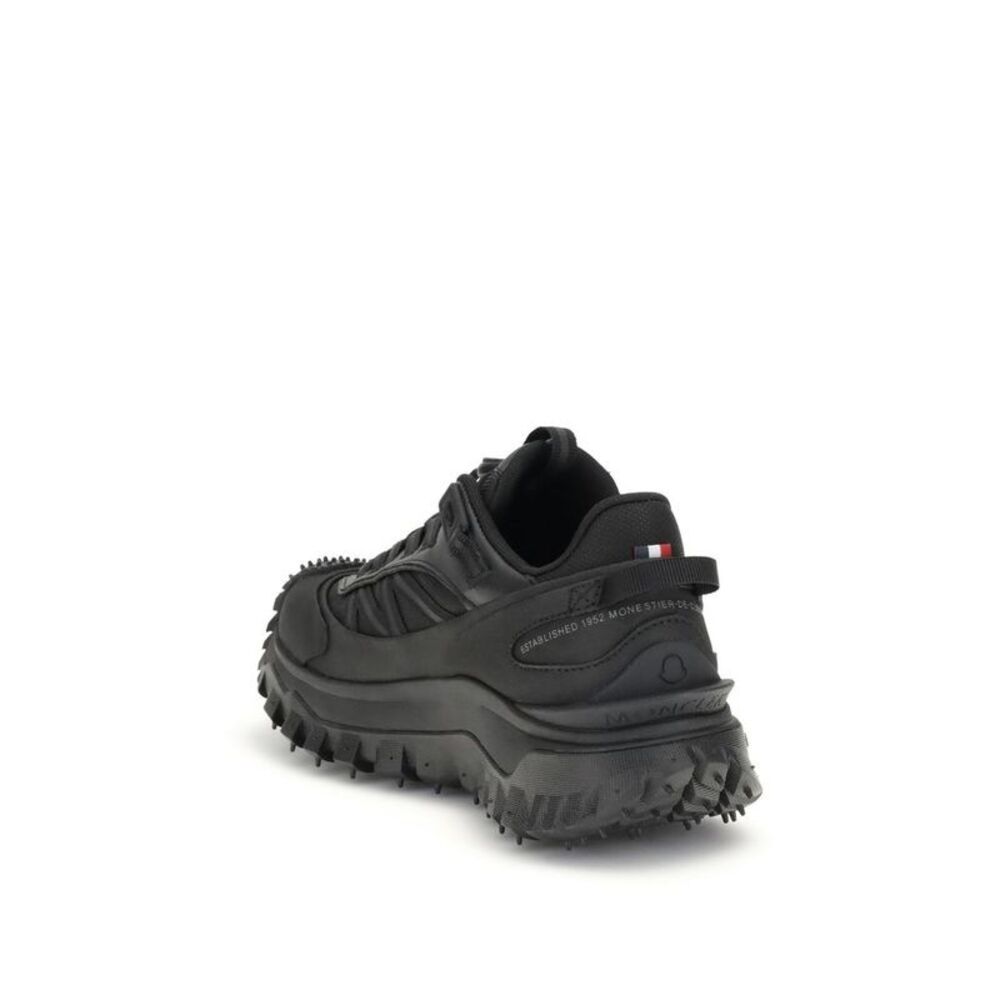 Moncler Black Calf Leather Bos Taurus Athletic Women's Sneakers - Picture 3 of 4